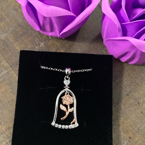 Beauty and the Beast Enchanted Rose Necklace - Picture 8 of 13